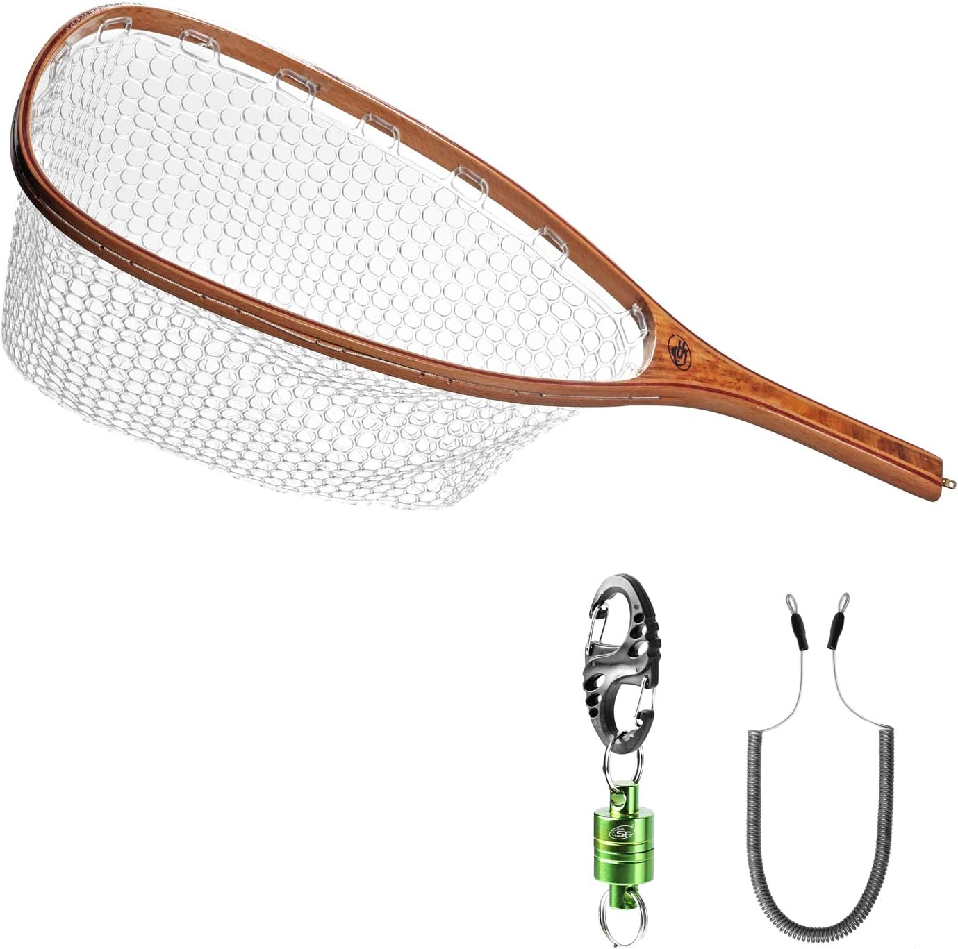 SF Fly Fishing Landing Net Soft Rubber Mesh Trout Net Catch and Release Net Pack of 2