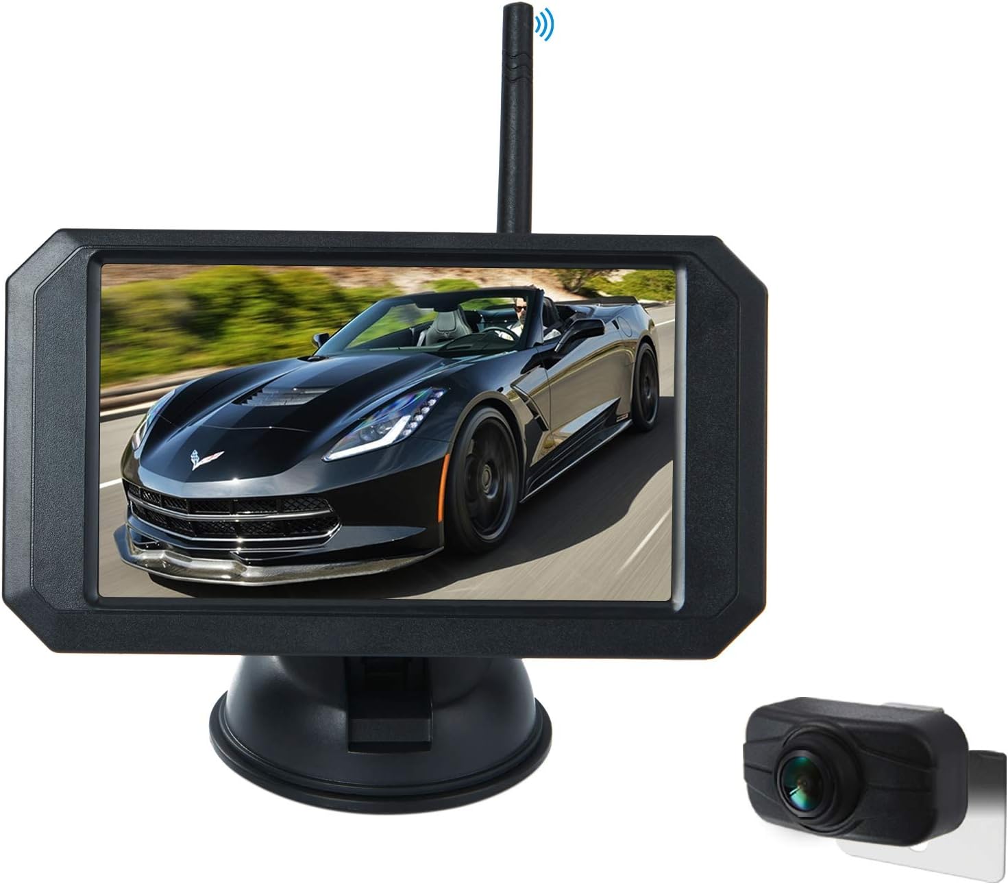 5 Inch HD Digital Wireless Backup Camera System IP68 Waterproof Color Monitor Kit for Trucks Cars Hitch Rear Stable 1080P Pack of 2