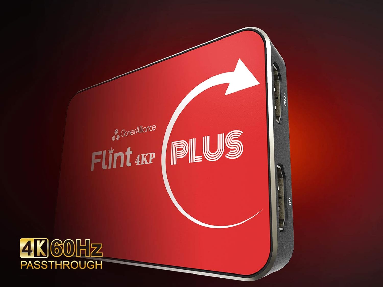 ClonerAlliance Flint 4KP Plus, 4K@60fps Passthrough, 1080p@60fps Video Capture with Mic Input, Ultra-Low Latency, Plug&Play. for Game Consoles, DSLR