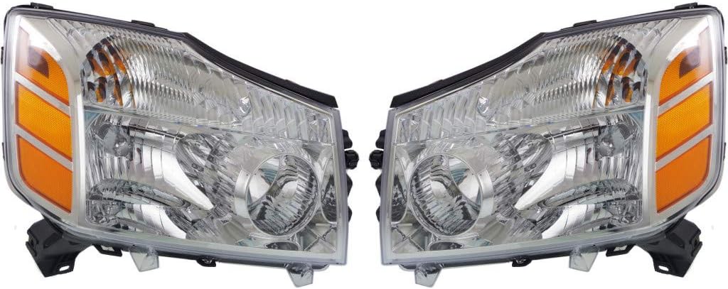 For Nissan Armada Headlight Assembly 2004 2005 2006 Pair Driver and Passenger Side DOT NI2502154N