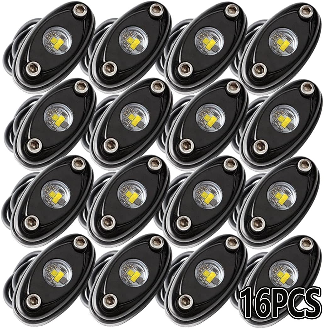 LEDMIRCY LED R1Rock Lights White 20PCS for Je ep Trucks RZR Off Road Boat Car Auto ATV UTV SUV Underglow Trail TRAI Rig Lights Underbody Neon Lights High Power Waterproof Shockproof