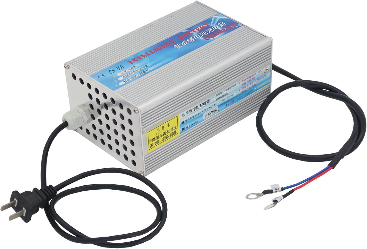 12V 10A Smart Lithium Battery Charger,14.6V LiFePO4 Battery Charger for 12 V Lithium Iron Phosphate Battery, LiFePO4 Battery Recharging, Support Fast Full Current Charging… Pack of 2