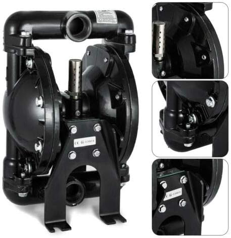 Air-Operated Double Diaphragm Pump QBY4-25L 1 inch Inlet Outlet 120PSI 150℉ Petroleum Fluids 35GPM Aluminum for Chemical Industrial Use USA Stock