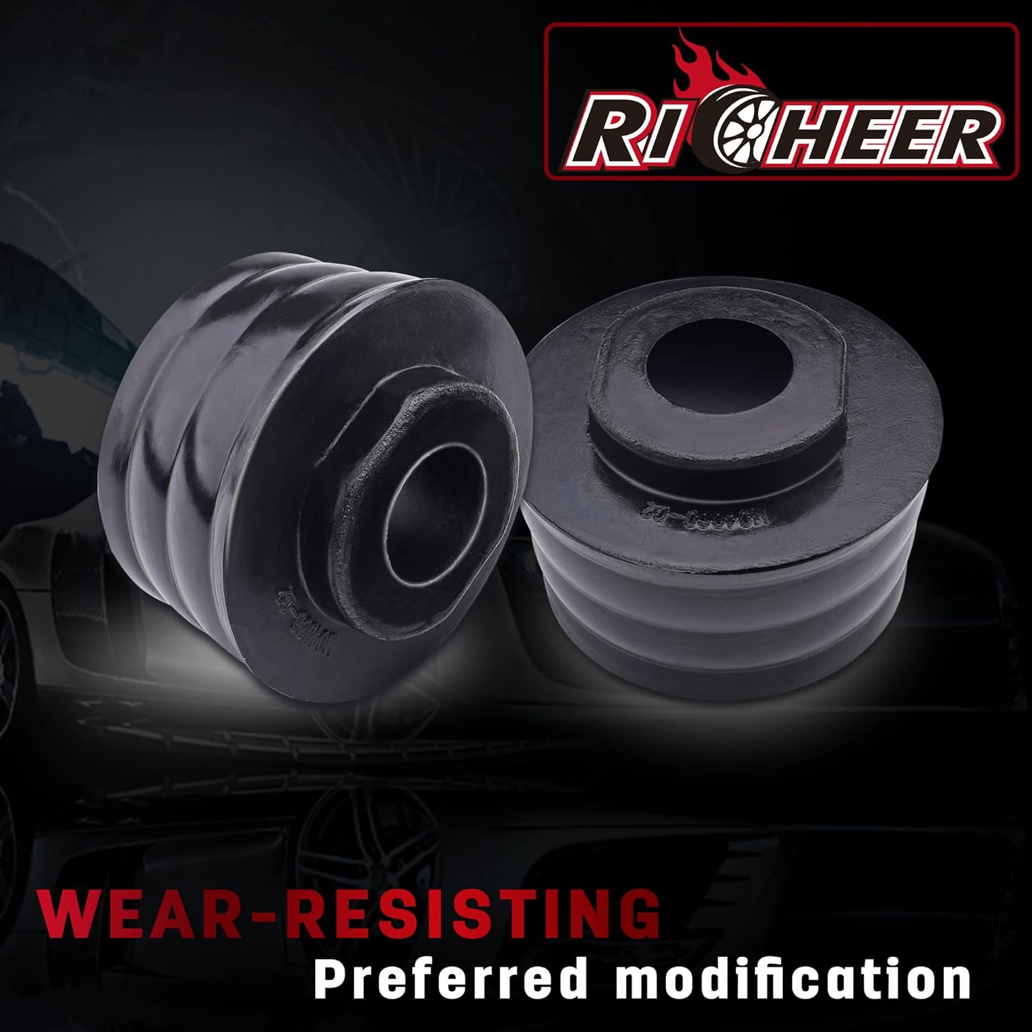 Richeer KF04060BK 2008-2016 F250 F350 Super Duty 2WD 4WD Body Mount Bushing Kit Polyurethane Body Cab Mounts 18pcs Pack of 2