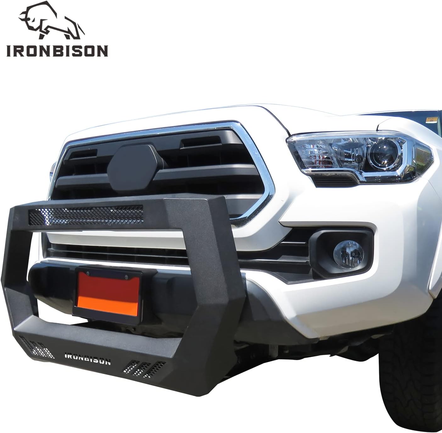 IRONBISON Barde Bull Bar Compatible with 2005-2022 Toyota Tacoma Pickup Truck Fine Textured Black Front Bumper Brush Grille Guard Compatible with 20” LED Light Bar