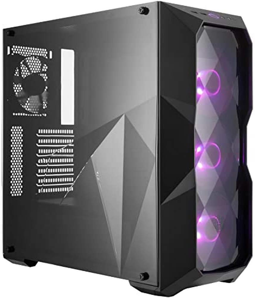 Cooler Master MasterBox TD500 Mesh White Airflow ATX Mid-Tower with Polygonal Mesh Front Panel, Crystalline Tempered Glass, E-ATX up to 10.5