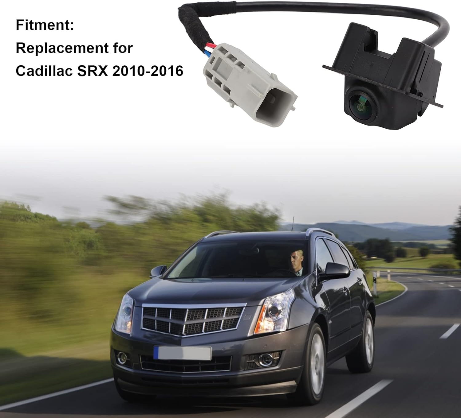 Backup Camera 23205689 IP68 Car Waterproof Antifog Clear Imaging Rear View Camera Auto Accessory Replacement for SRX 2010‑2016 Pack of 2