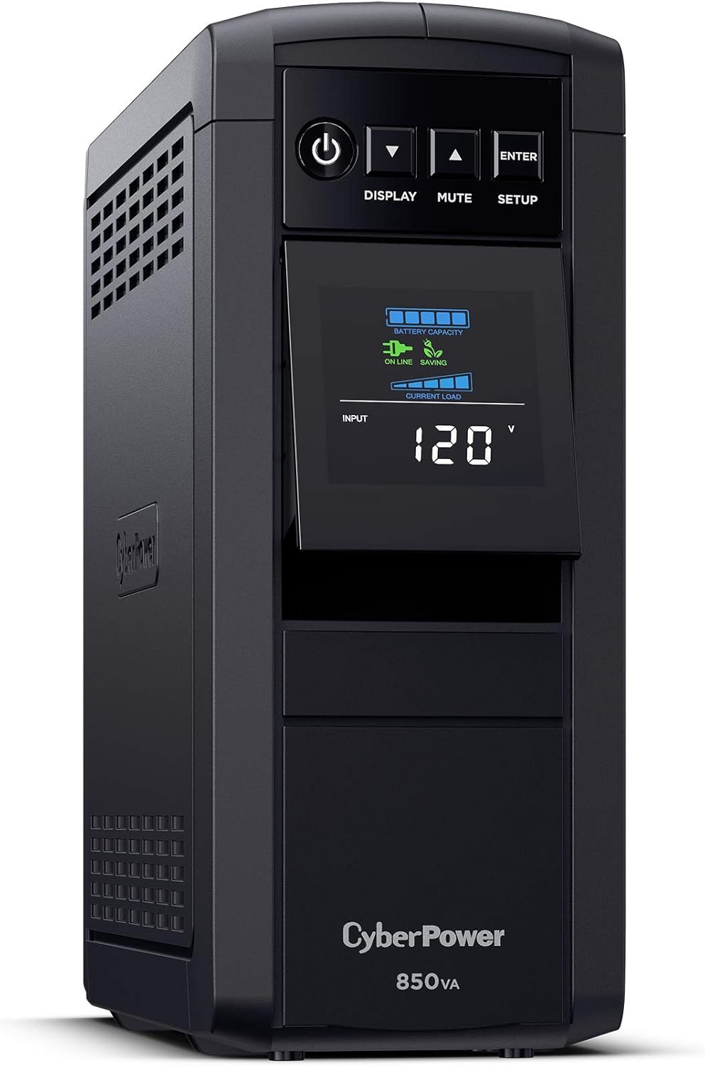 CyberPower CP1000PFCLCD PFC Sinewave UPS System, 1000VA/600W, 10 Outlets, AVR, Mini-Tower