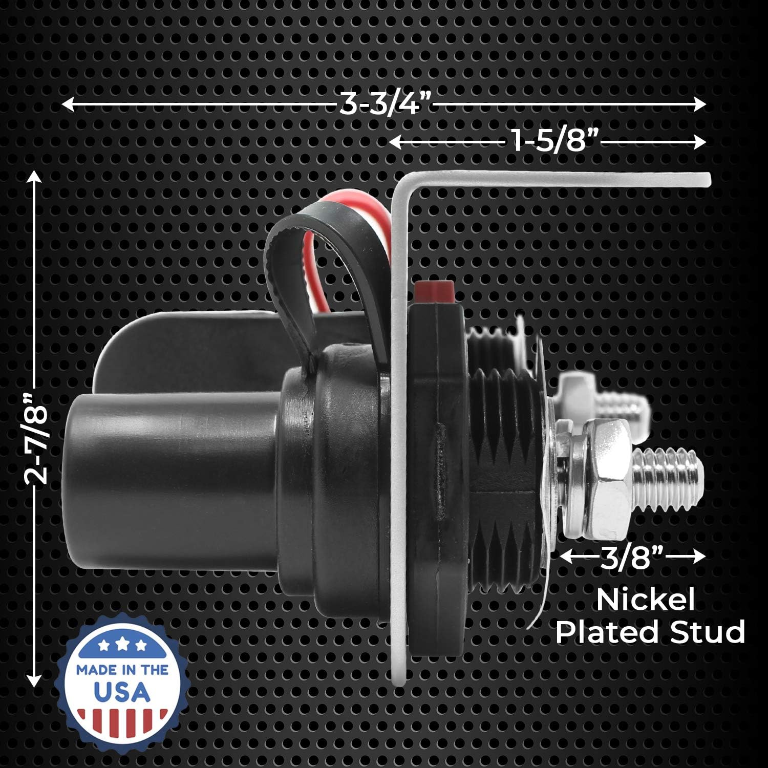Heavy Duty Remote Battery Charging and Jumper Terminals with Mounting Bracket, Made in the USA Pack of 2