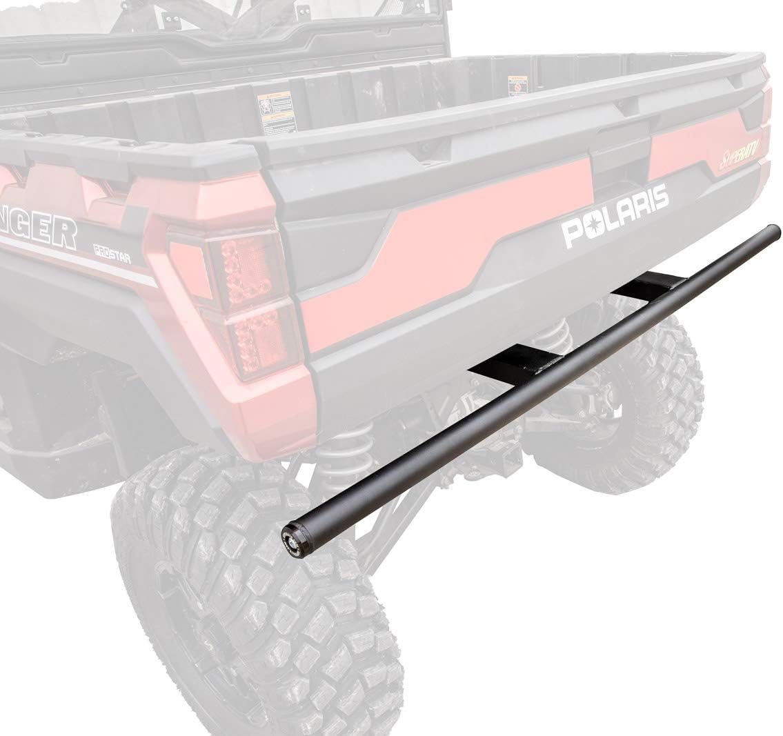SuperATV Rear Bumper for 2013+ Polaris Ranger XP 900 / 2014+ Ranger XP 900 Crew - Wrinkle Black - Made of Heavy Duty Steel Tubing - Allows Use of Tailgate and Dump Bed - Mounts Directly to the Frame