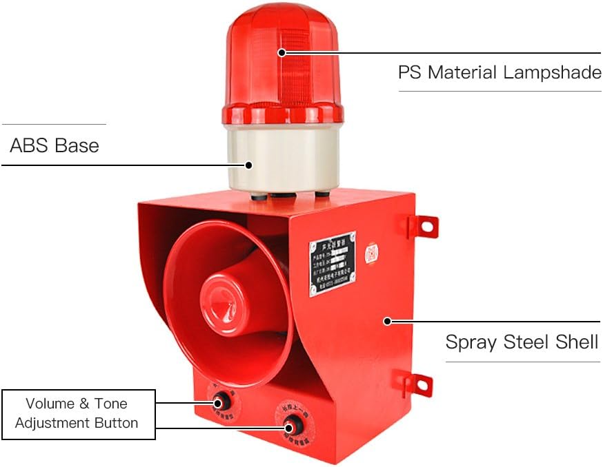 YS-05B AC110V-120V Sound Volume Adjustable Sounds and Lights Alarms Alarm for emergenc