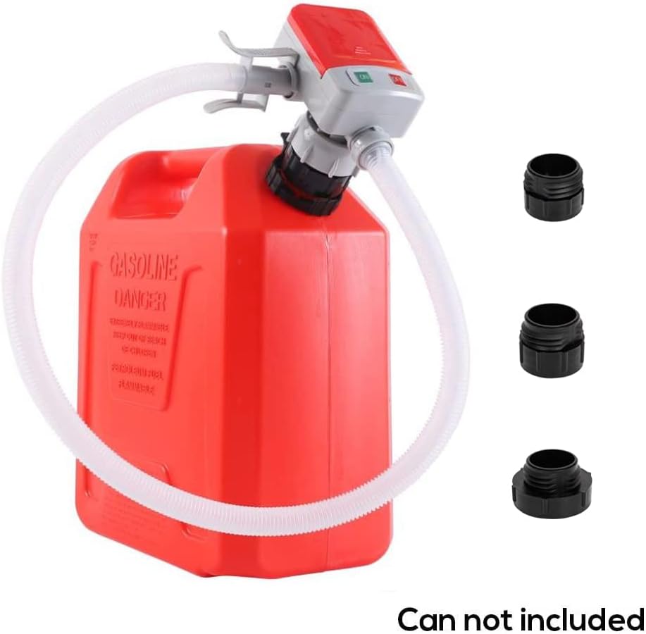 ADDOK Powerful Automatic Fuel Transfer Pump, Portable Liquid Pump Transfers Gasoline, Advanced Adapter Fits All Size Gas Cans 2.5 Gal/Minute Pack of 2