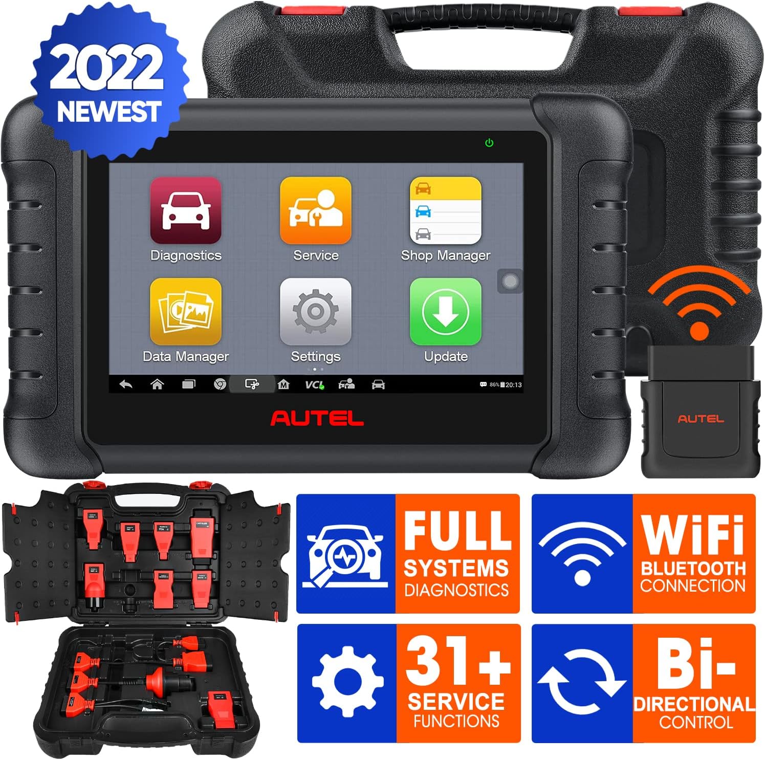 Autel Scanner MaxiPRO MP808BT Pro [With $150 Adaptor kit], 2022 Newest Car Diagnostic Scan Tool with Advanced Bi-Directional Control, All Systems Diagnosis, 30+ Service, Upgraded of MS906 MP808 DS808