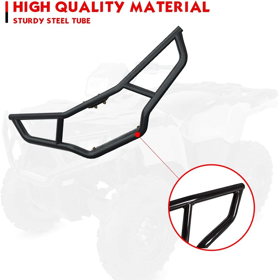 KINTOP Front & Rear Brush Guard Bumper Set for 2014-2019 Polaris Sportsman 450 570 & ETX Black Brush Guard Bumper Protector 2pcs