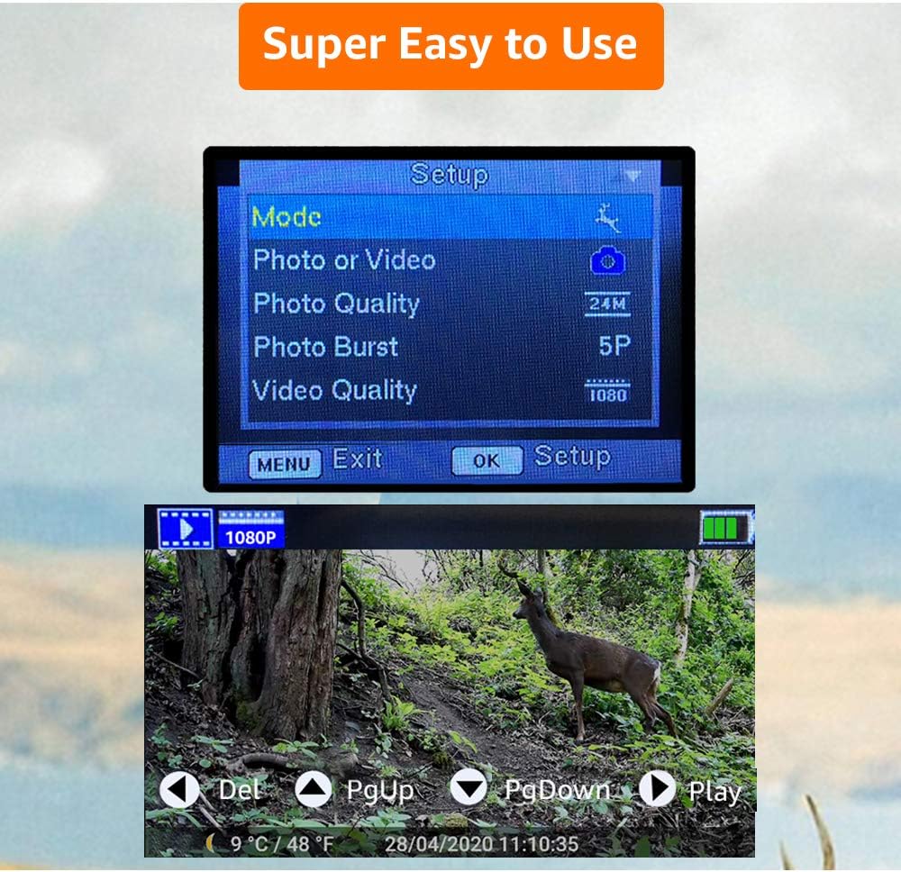 GardePro A3S Trail Game Camera 32MP 1080P H.264 MP4 Video Next-Gen Imaging Technology 100ft No Glow Night Vision 0.1s Trigger Speed Motion Activated IP66 Waterproof Pack of 2