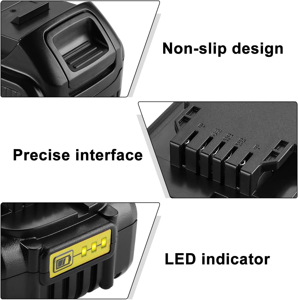 Energup 2Pack DCB205 Replacement Dewalt 20V MAX Lithium Battery and Charger DCB118 DCB107 DCB105 DCB101 DCB115 for Dewalt 20V Battery DCB205 DCB204 DCB206 DCB180 DCD985B DCB200 DCD/DCF/DCG Series Pack of 2