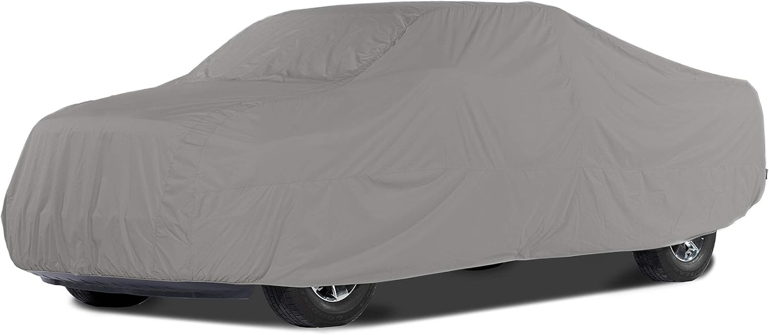 Covermates Contour Fit Car Cover - Heavy-Duty Polyester, Mesh Vent, Elastic Hem, Vehicle Covers-Grey