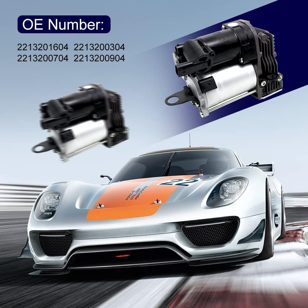 AIRSUSFAT Air Suspension Compressor For Mercedes W221 CL216 S350 S400 S450 S550 S600 S63 AMG Air Ride Pump 2213200704 2213201604 A1663200104 for Mercedes ML GL class W166 X166 Remanufactured