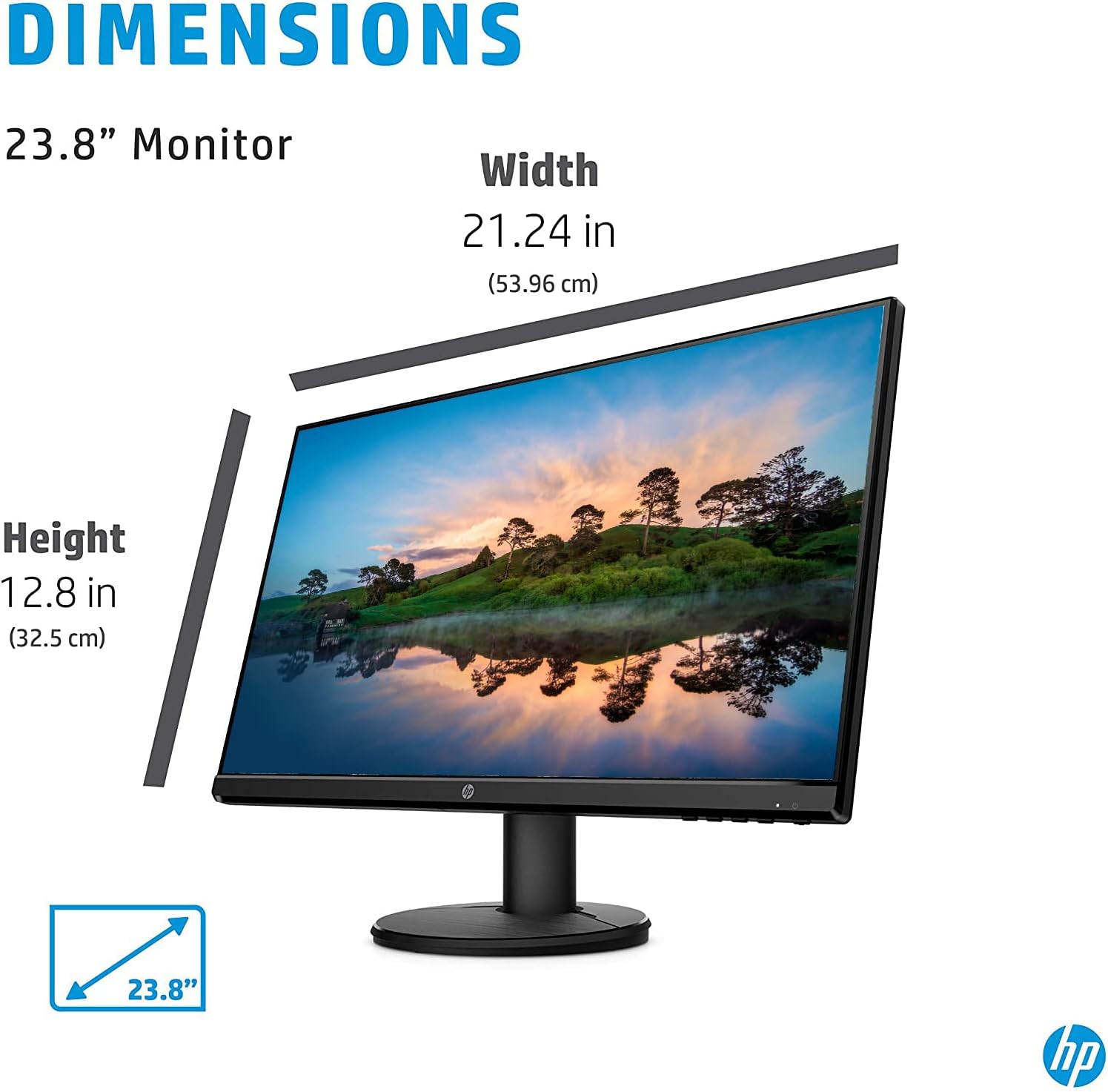 HP 23.8-inch FHD LED Computer Monitor | 1920 x 1080 | IPS Panel | 50-60 Hz | 16:9 | HDMI and VGA Ports | 3-Sided Micro Edge Design and 178° Viewing Angle | U Deal HDMI