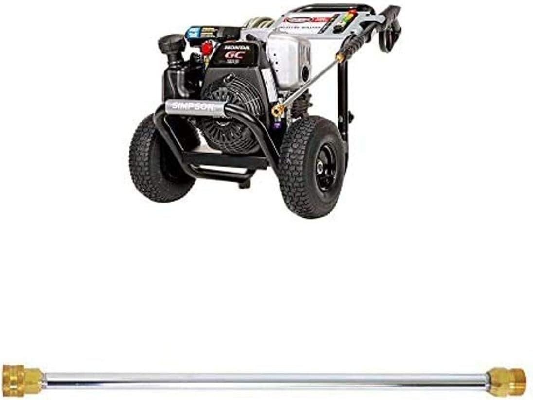Simpson Cleaning MSH3125 MegaShot Gas Pressure Washer Powered by Honda GC190, 3200 PSI at 2.5 GPM, (49 State) + Simpson Cleaning 80149 Universal 16