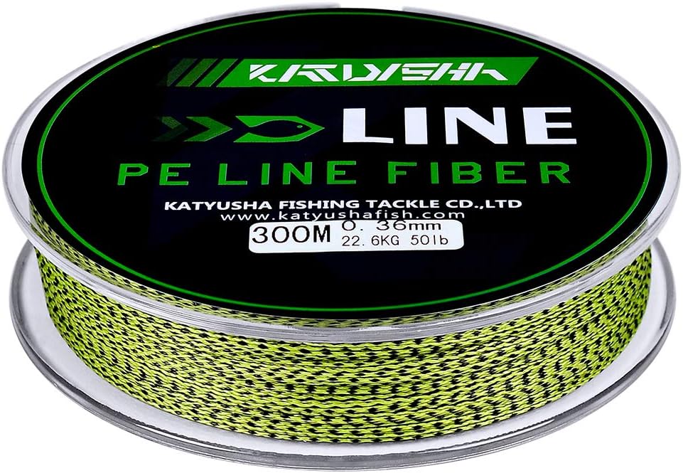 KATUYSHA Braided Fishing Line, Abrasion Resistant Zero Stretch Braided Lines 4/8 Strands Super Strong Superline 6Lb -100Lb Test 109/328/547/1094/2187 Yards Pack of 2