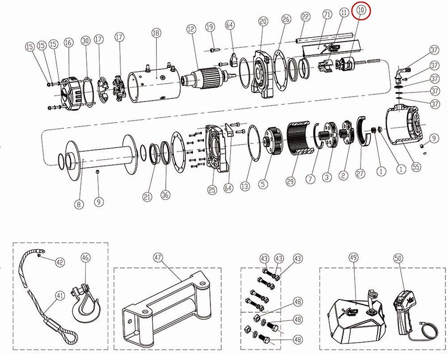 Smittybilt 97495-10 Winch Brake Assembly For XRC-9.5K GEN2 Winch PN[97495] Winch Brake Assembly Pack of 2