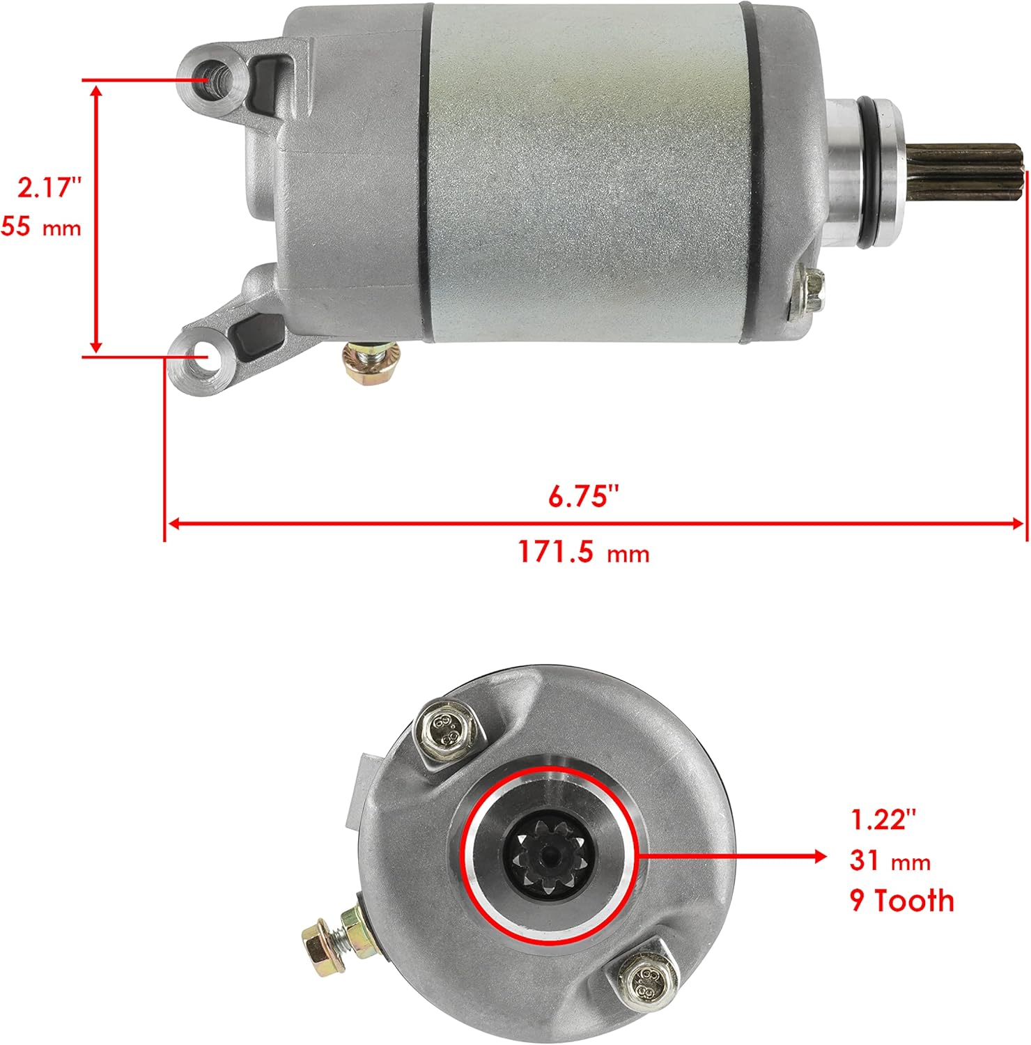 Caltric Starter Compatible with Polaris Ranger 570 Efi/Ranger Crew 570 Efi 2014 Pack of 2
