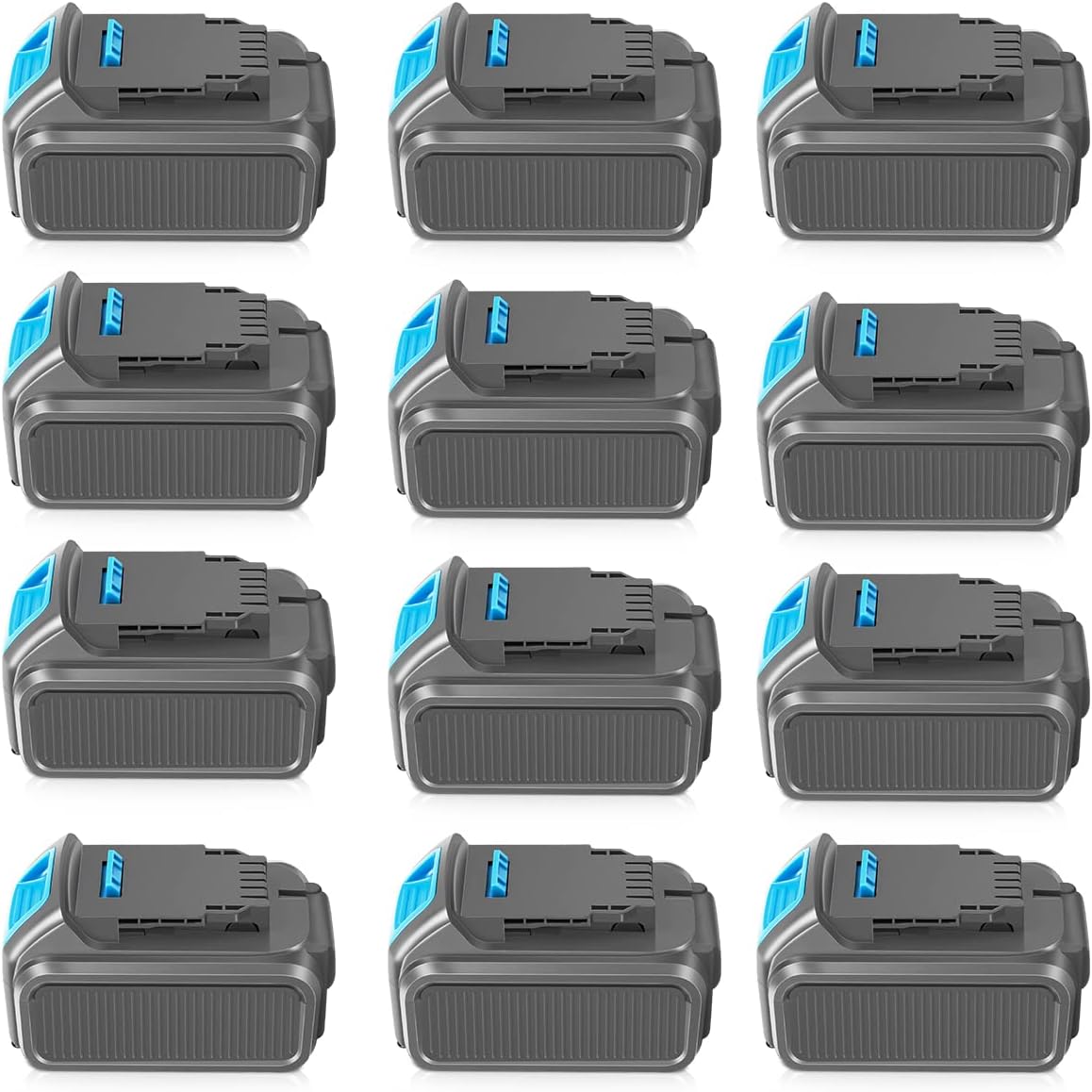 12 Packs 20V 6.0Ah Battery Compatible with Dewalt 20V Battery DCB206-2 DCB205 DCB250-2 DCB204 Replacement for Dewalt Battery MAX DCD/DCF/DCG Series Power Tools with LED Indicator (Grey)