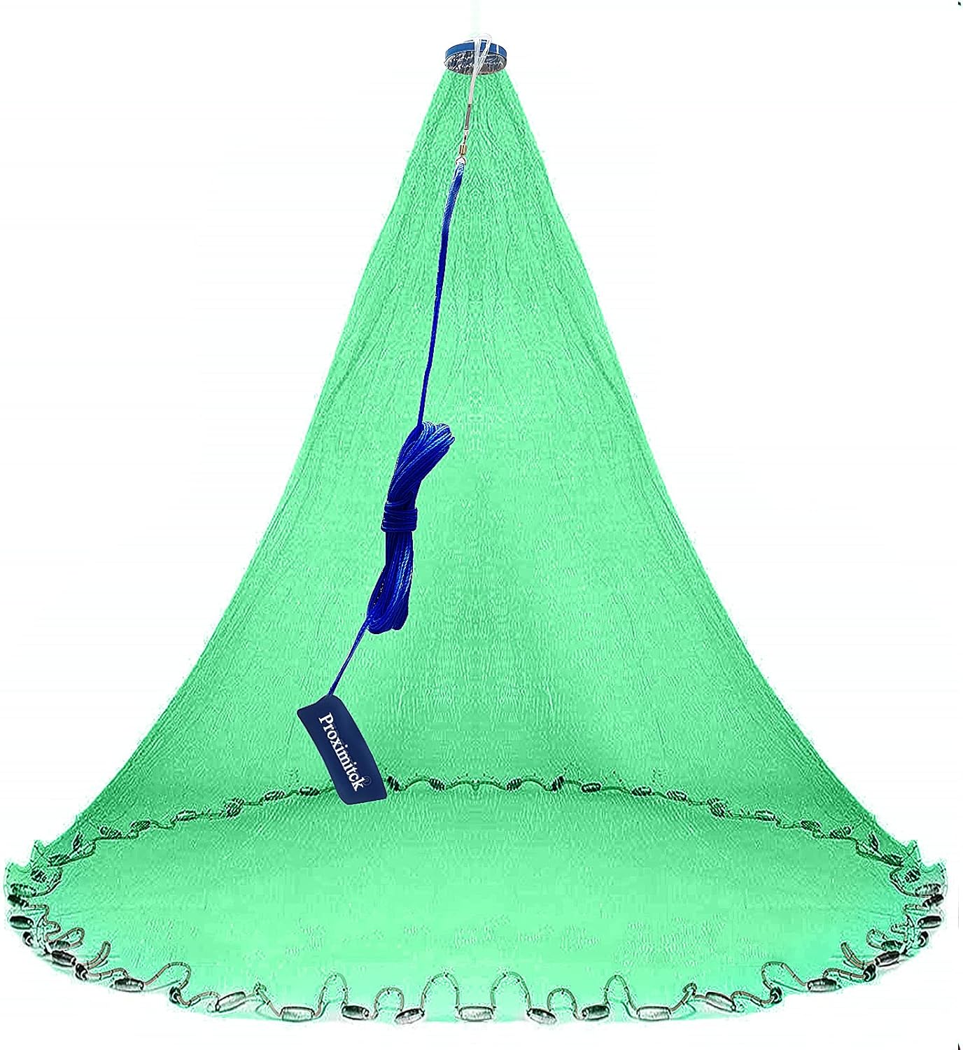 Proximitck Handmade American Saltwater Fishing Cast Net with Stainless Steel Round Weights for Bait Trap Fish 4Ft/6Ft/8Ft Radius, 1/2 in Mesh Size Pack of 2