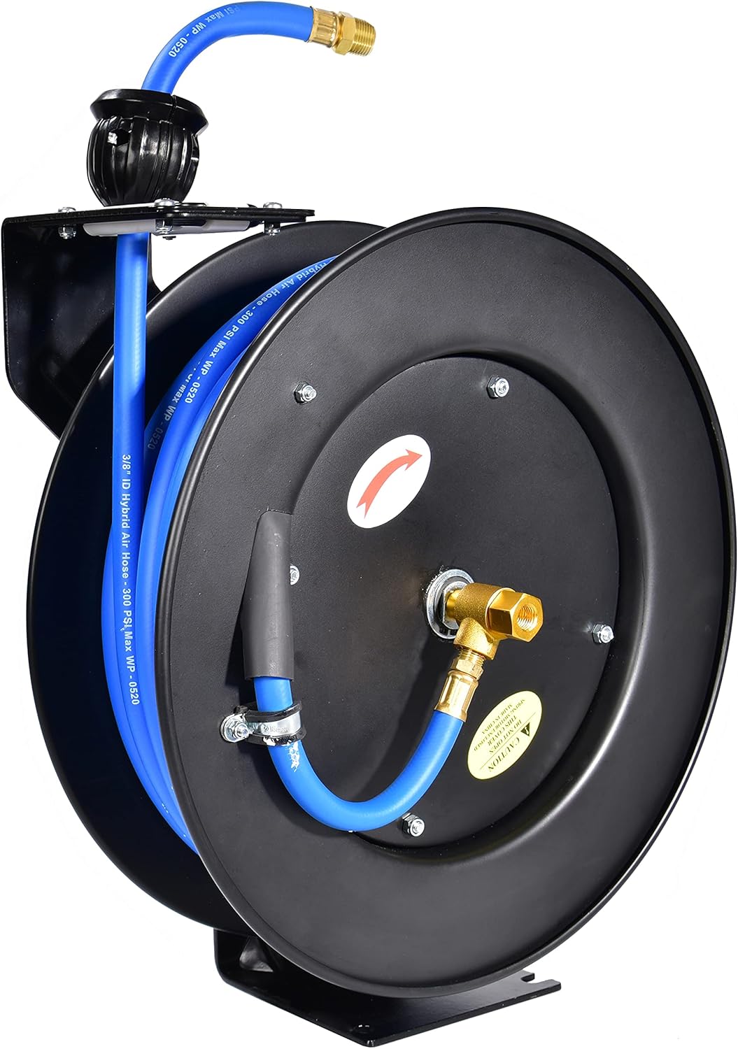 Aain AE39 Heavy Duty Air Hose Reel With 50FT Auto Rewind Preminium Retractable air hose,Steel Construction Industrial Air Hose Reel Wall Mount 3/8