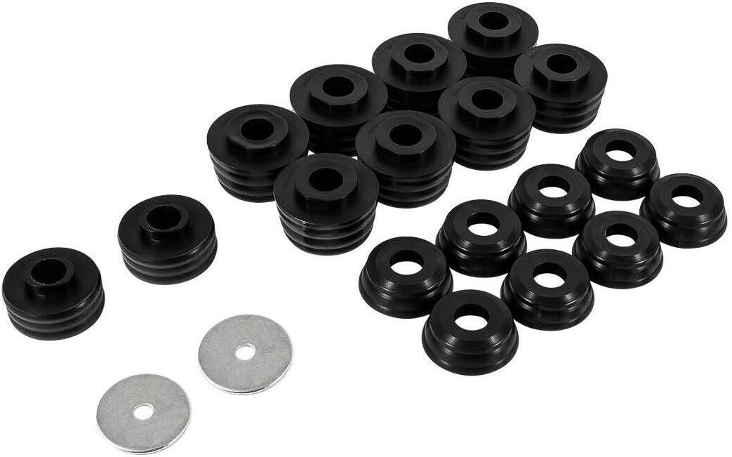KF04050BK Polyurethane Body Mount Bushing Kit Replacement for F250 F350 2WD/4WD 1999-2018 (Black) Pack of 2
