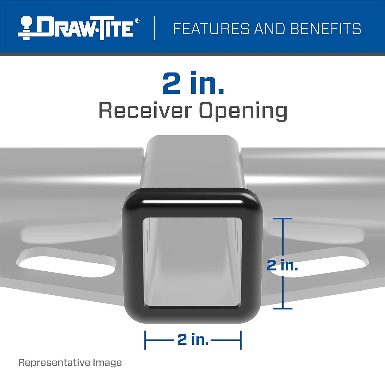 Draw-Tite 76050 Class 3 Trailer Hitch, 2 Inch Receiver, Black, Compatible with 2014-2021 RAM ProMaster 3500