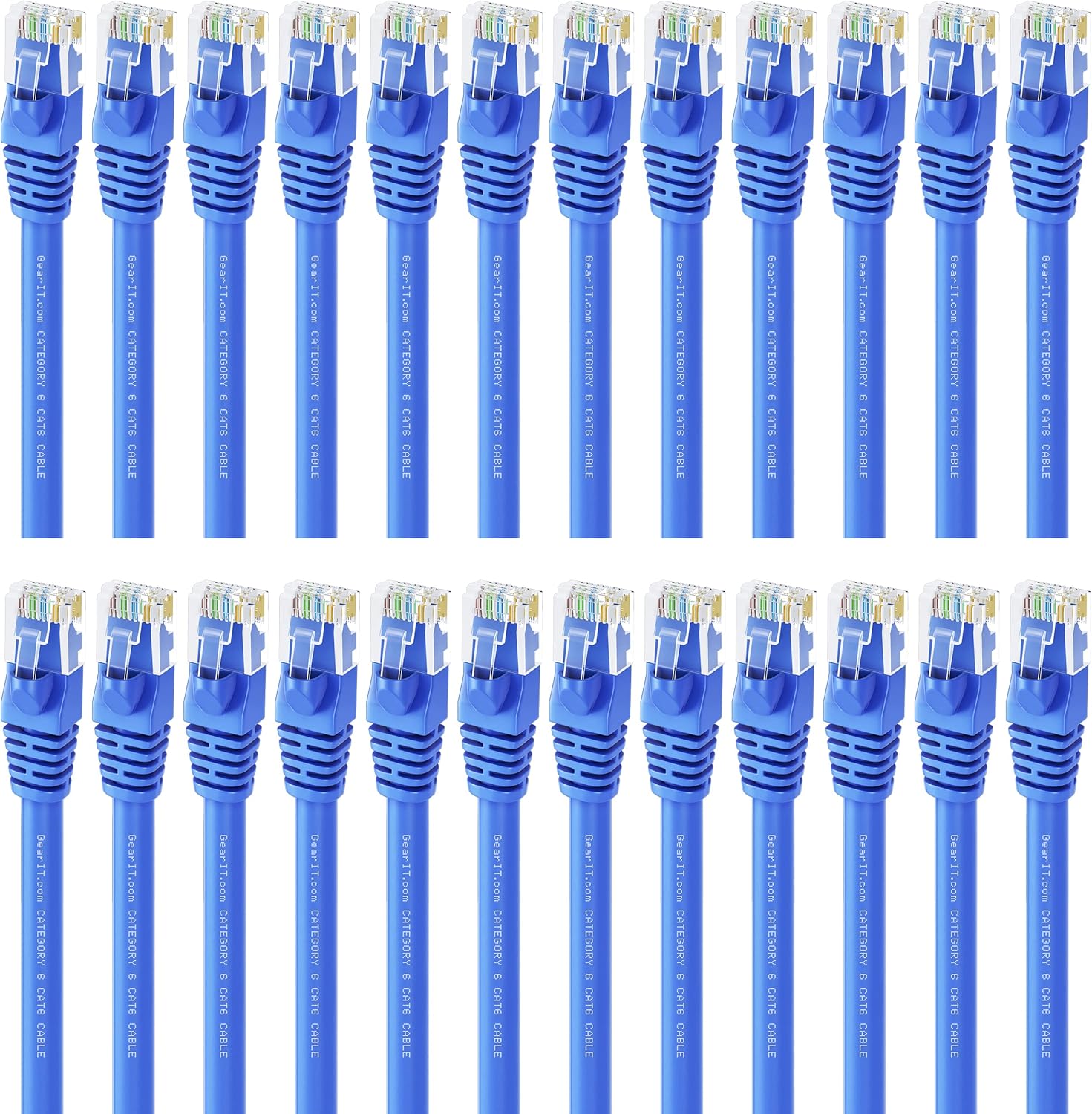 GearIT Cat 6 Ethernet Cable 5 ft (24-Pack) - Cat6 Patch Cable, Cat 6 Patch Cable, Cat6 Cable, Cat 6 Cable, Cat6 Ethernet Cable, Network Cable, Internet Cable - Blue 5 Feet Pack of 2