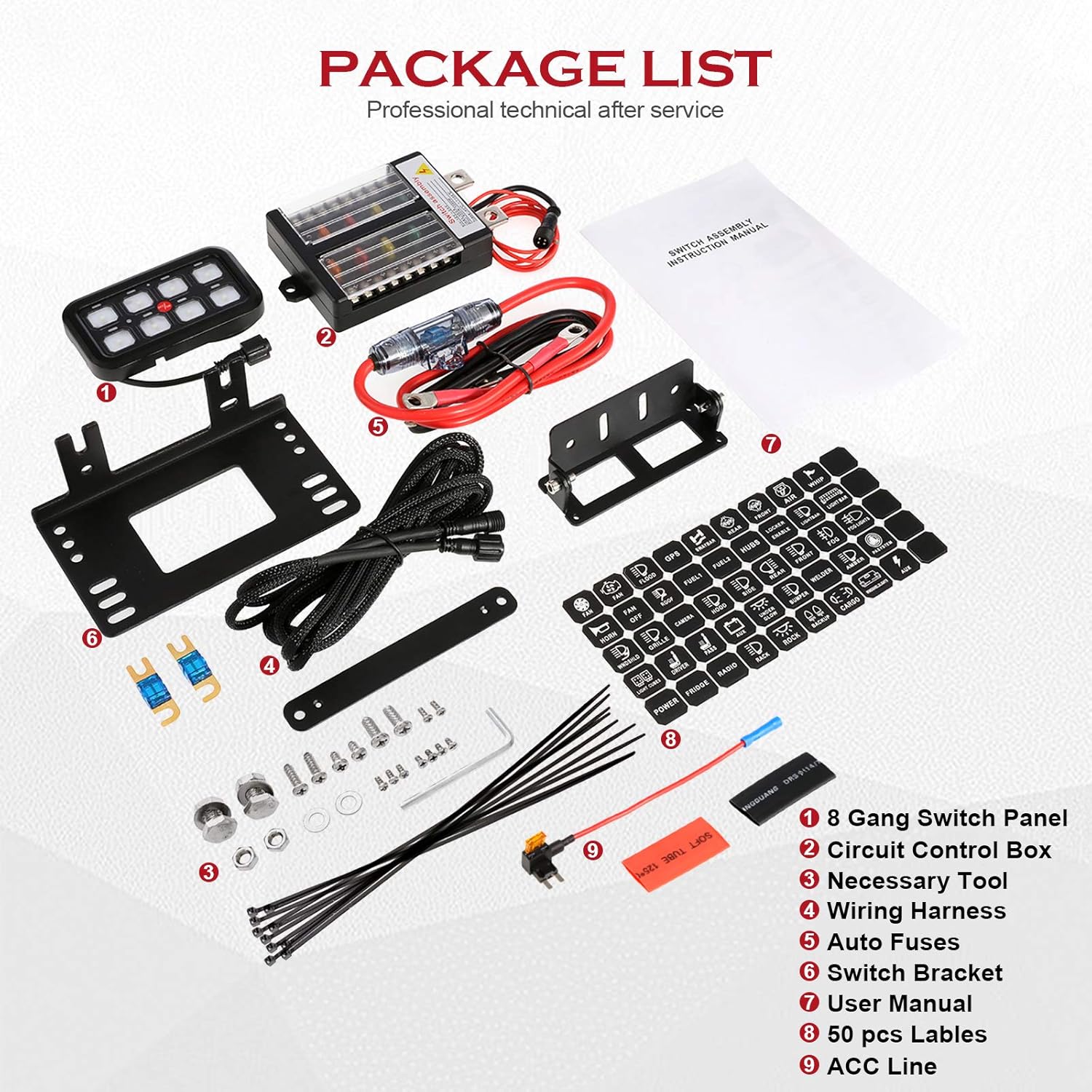 ALAVENTE Universal 8 Gang Switch Panel, Automatic Dimmable Electronic Relay System On-Off LED Car Switch Panel Button Switch Circuit Control Box Touch Screen for Truck ATV UTV Boat Caravan(Green)…