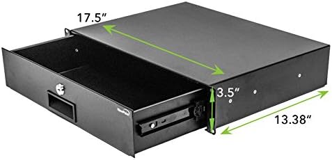 NavePoint Server Cabinet Case 19 Inch Rack Mount DJ Locking Lockable Deep Drawer with Key 2U Pack of 2