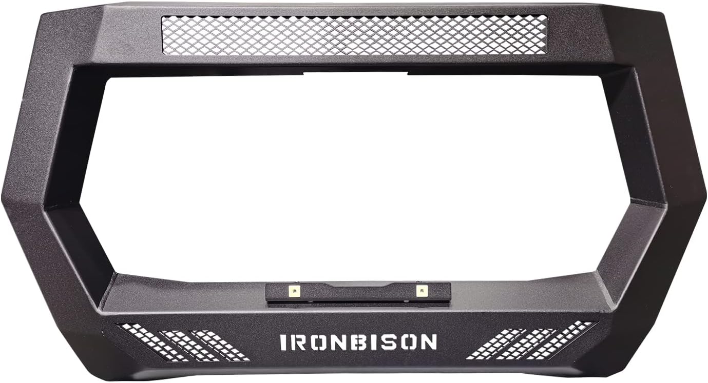 IRONBISON Barde Bull Bar Compatible with 2005-2022 Toyota Tacoma Pickup Truck Fine Textured Black Front Bumper Brush Grille Guard Compatible with 20” LED Light Bar