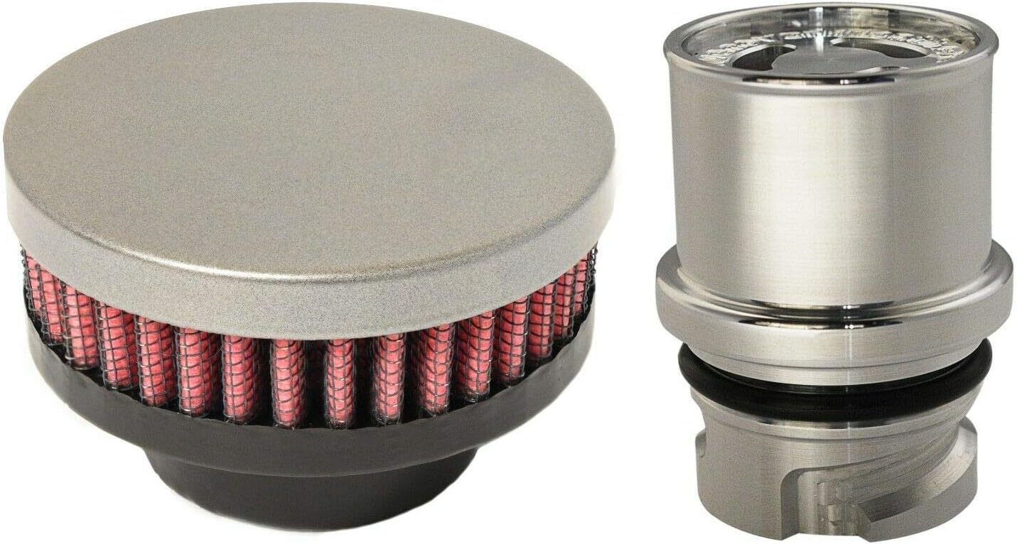 CFM Performance 1-0201-0-FB Billet Baffled Valve Cover Breather Oil Cap LSx LS1 LS2 LS3 LS6 LS7 (Flat Black) Pack of 2