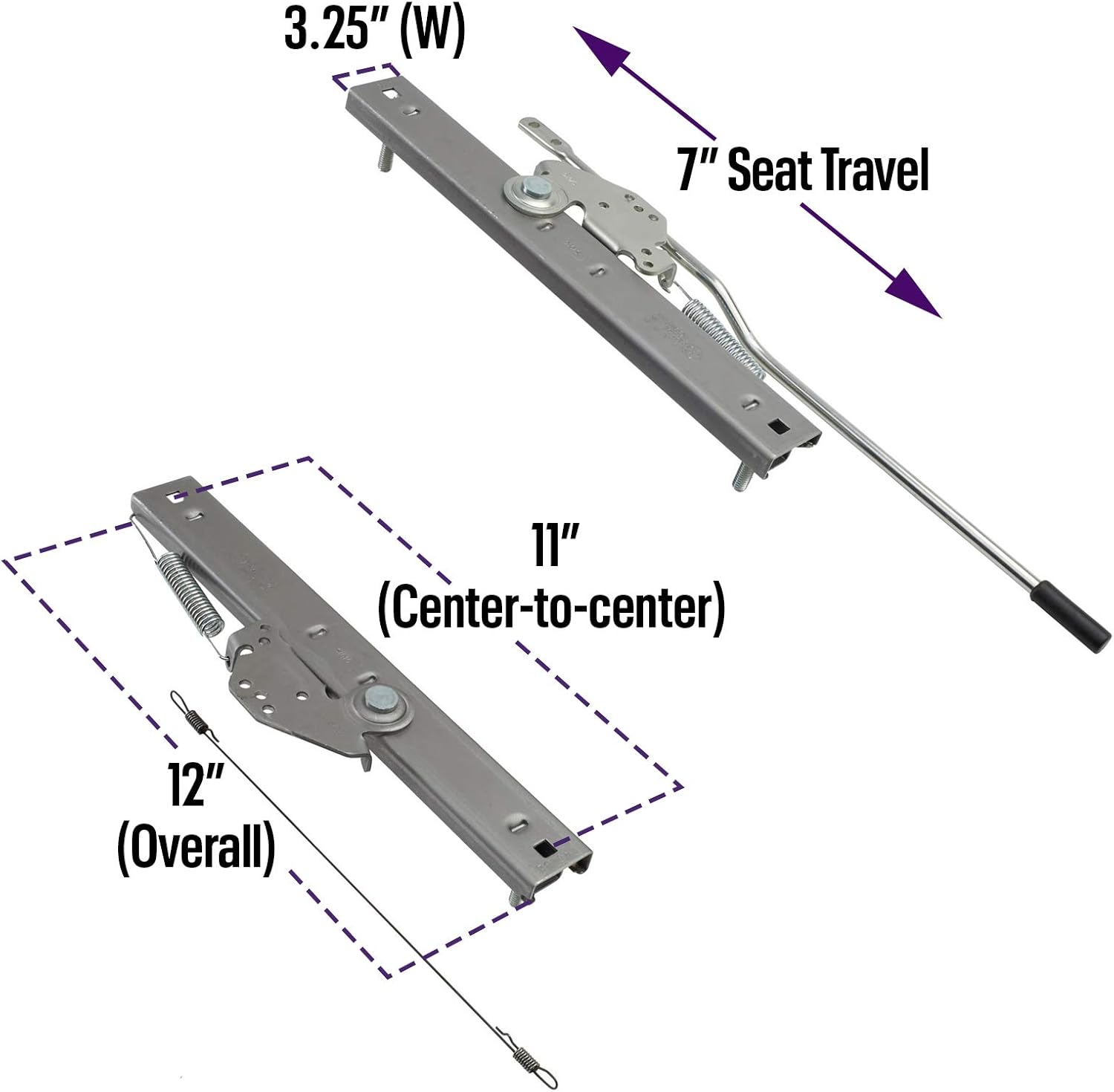 Universal Bucket Seat Slider Tracks Pack of 2