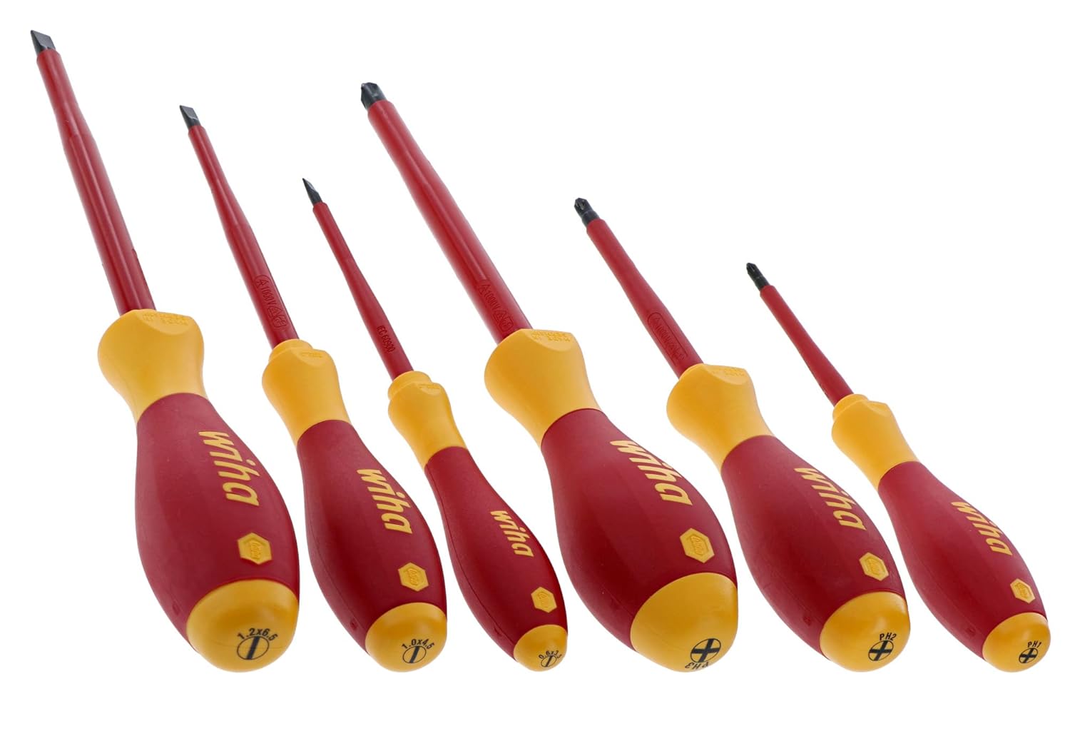 Wiha 32092 Slotted And Phillips Insulated Screwdriver Set, 1000 Volt Pack of 2