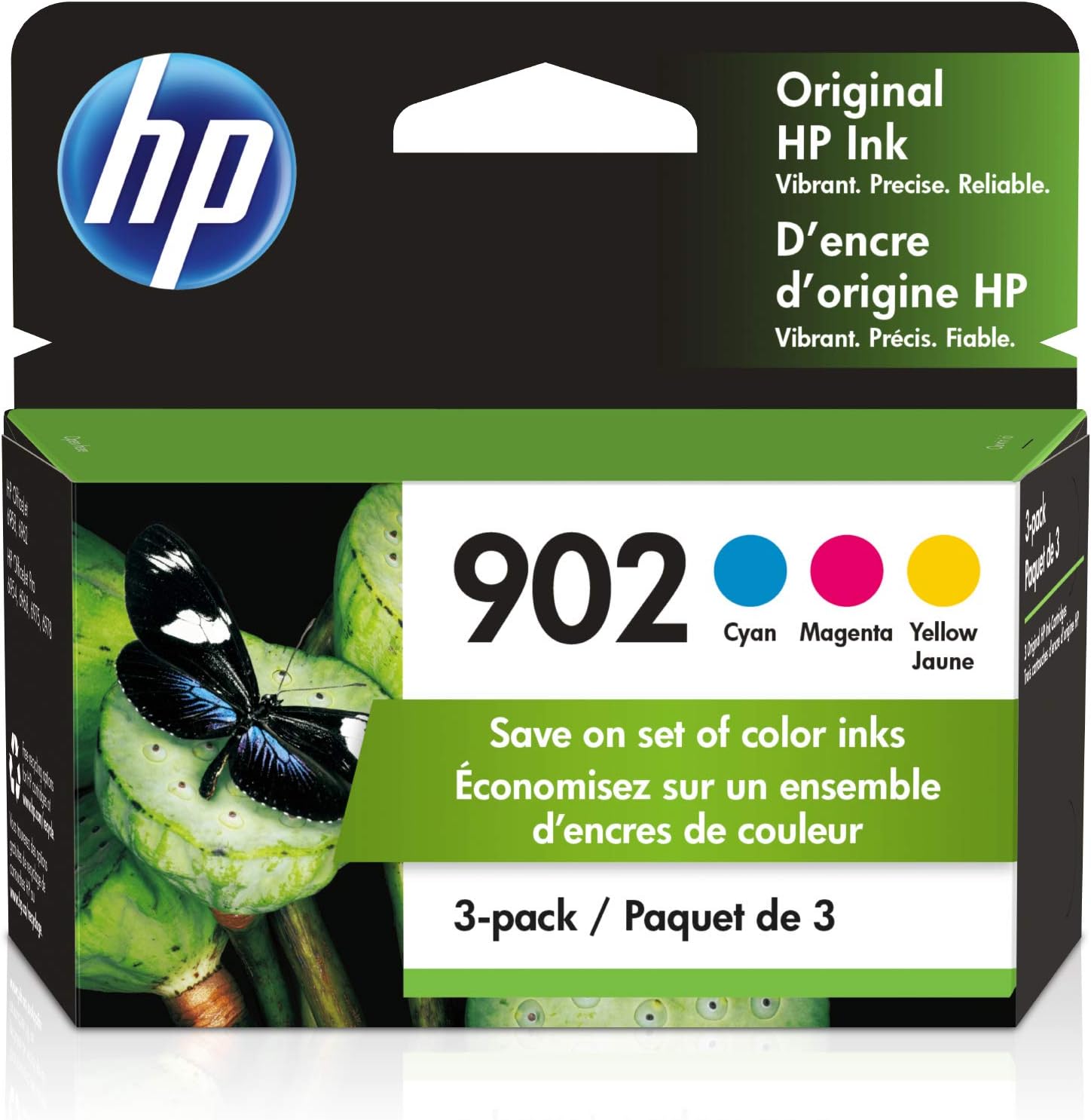 HP 902 | 3 Ink Cartridges | Cyan, Magenta, Yellow | Works with HP OfficeJet 6900 Series, HP OfficeJet Pro 6900 Series | T6L86AN, T6L90AN, T6L94AN Pack of 2