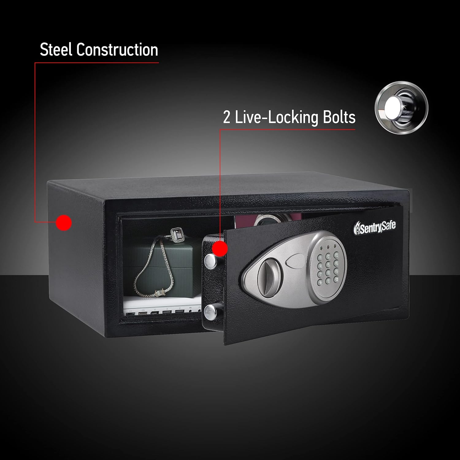 SentrySafe X075 Digital Safe, 0.7 Cubic Feet (Medium-Wide), Black