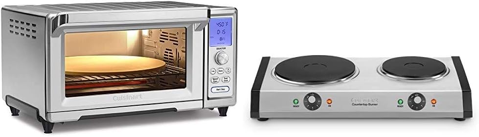 Cuisinart TOB-260N1 Chef's Convection Toaster Oven, Stainless Steel & Cast-Iron Double Burner, 11.5