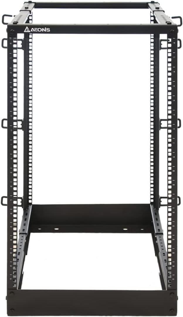AEONS 22U 4-Post IT Open Frame 19 Inch Depth-Adjustable Rack