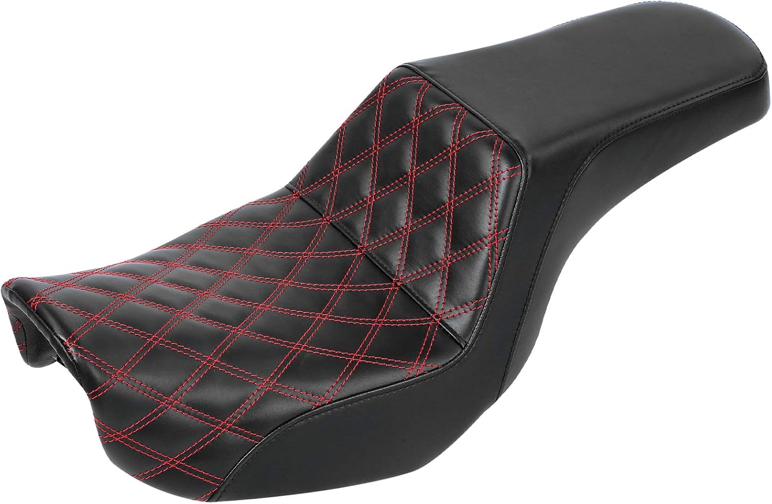 Step-Up LS Seat Driver & Passenger Seat Fit For Harley Dyna Wide Glide Low Rider Street Bob Fat Bob FXDF Super Glide Custom FXDC 0617 Switchback 1216 Red Stitching