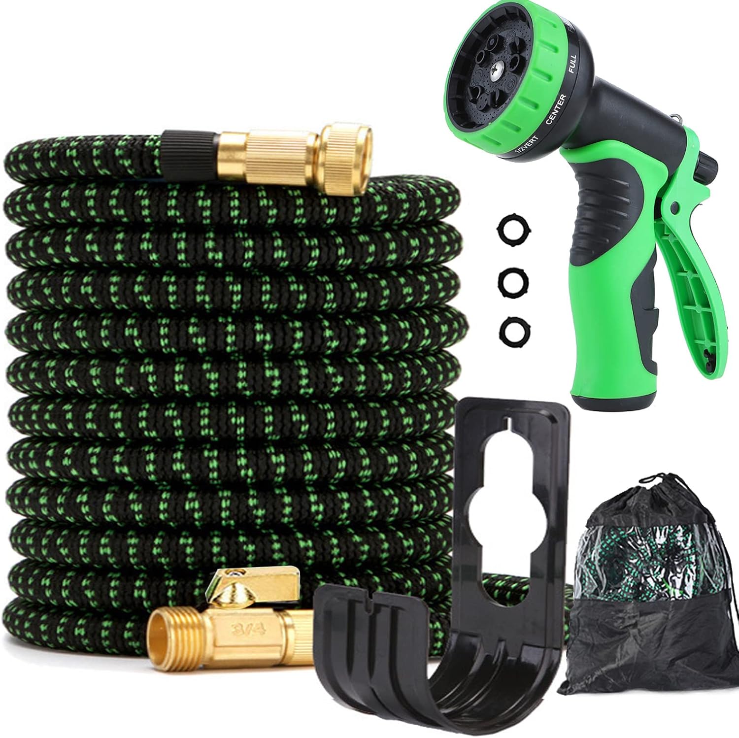 Expandable Garden Hose, Water Hose with 10 Function Spray Nozzle Lightweight No-Kink Flexible Collapsible Retractable Hoses 100FT Pack of 2