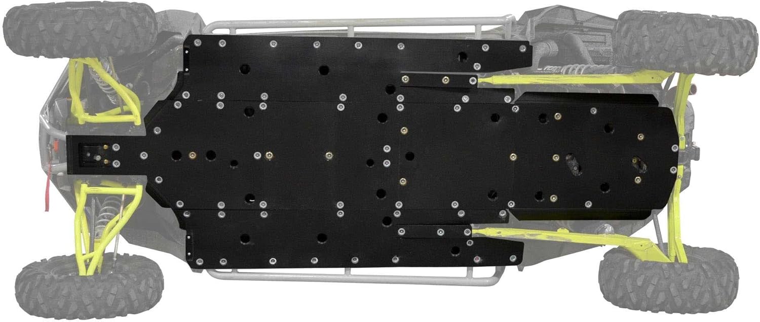 SuperATV Full Skid Plate for 2016+ Polaris RZR XP4 1000 | 1/2” Thick Proprietary ARMW | Front to Back Protection Plates | Abrasion, Break, & Bend Resistant | Countersunk Bolts | Made in the USA!