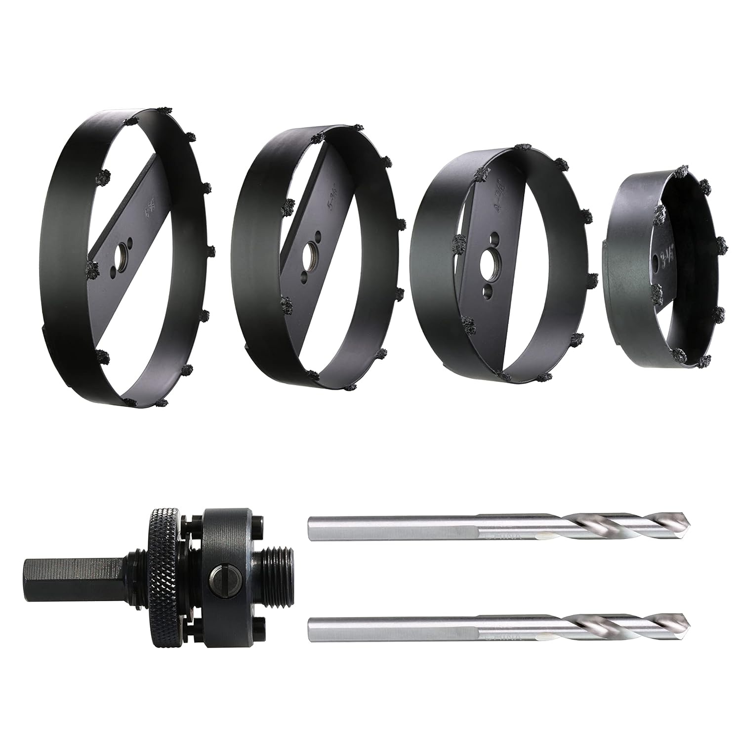 Recessed Light Hole Saw 6-3/8,4-3/8 Inch 162,111mm Carbide Grit with Arbor for 6”,4” Light Cutting Drywall, Ceiling Tile Pack of 2