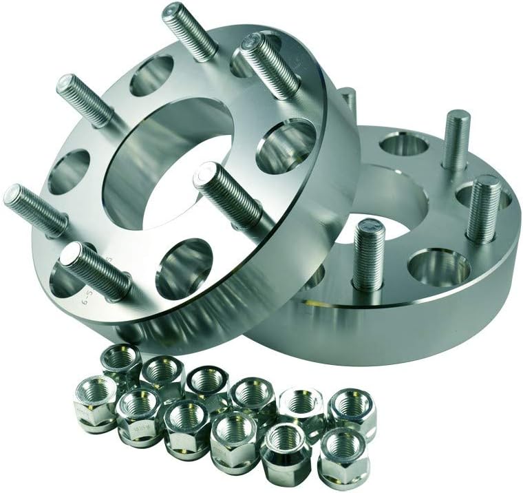 EZAccessory 2 Wheel Adapters 6x5.5 to 6x5.5 (6x139.7 to 6x139.7) Thickness 2.5 inch 78mm Bore - Chevy GMC 14x1.5 Studs