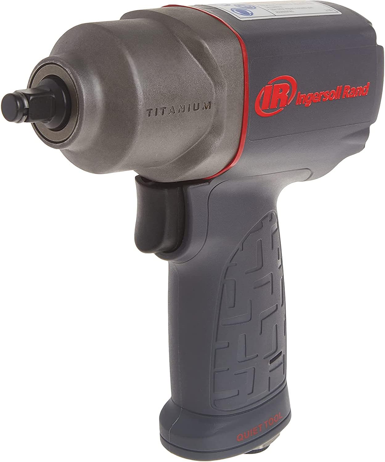 Ingersoll Rand 2115QTiMAX 3/8” Drive Air Impact Wrench, Quiet Tool, Lightweight 2.5 lb Design, Powerful Reverse Torque Output Up to 300 ft lbs, 7 Vane Motor, Max Control, Gray