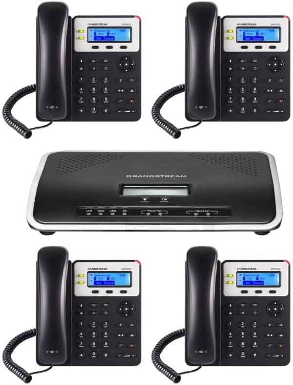Grandstream GXP1625 IP Phone 4-Units with UCM6202 2 Port IP PBX Gigabit…